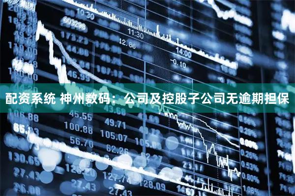 配资系统 神州数码：公司及控股子公司无逾期担保